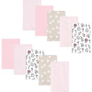 image:imageLuvable Friends Hudson Baby Flannel Burp Cloths 10pk Cuddle BearsPink Dandelion