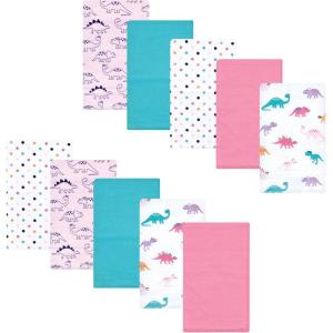 image:imageLuvable Friends Hudson Baby Flannel Burp Cloths 10pk Cuddle BearsPink Dinosaur