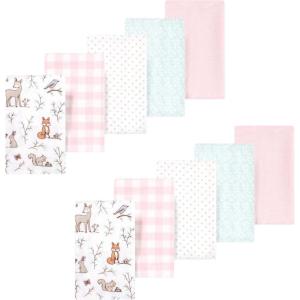 image:imageLuvable Friends Hudson Baby Flannel Burp Cloths 10pk Cuddle BearsPink Woodland