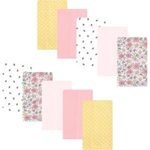 image:imageLuvable Friends Hudson Baby Flannel Burp Cloths 10pk Cuddle BearsPink Yellow Floral