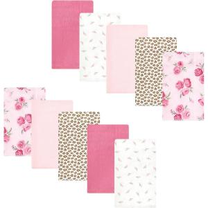 image:imageLuvable Friends Hudson Baby Flannel Burp Cloths 10pk Cuddle BearsRosy Bloom