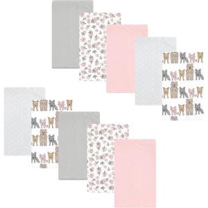 image:imageLuvable Friends Hudson Baby Flannel Burp Cloths 10pk Cuddle BearsWoodland Bloom Pink