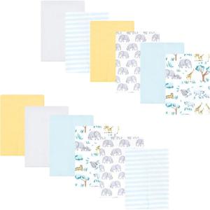 image:imageLuvable Friends Hudson Baby Flannel Burp Cloths 12pk Jungle SafariBlue Jungle Safari