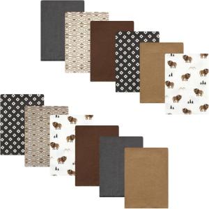 image:imageLuvable Friends Hudson Baby Flannel Burp Cloths 12pk Jungle SafariBuffalos
