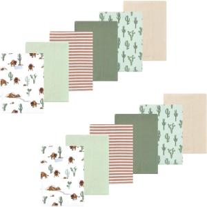 image:imageLuvable Friends Hudson Baby Flannel Burp Cloths 12pk Jungle SafariForest Trail