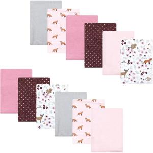 image:imageLuvable Friends Hudson Baby Flannel Burp Cloths 12pk Jungle SafariForest Woodland
