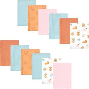 image:imageLuvable Friends Hudson Baby Flannel Burp Cloths 12pk Jungle SafariHarvest Pumpkin Spice