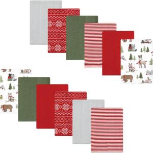 image:imageLuvable Friends Hudson Baby Flannel Burp Cloths 12pk Jungle SafariHoliday Forest