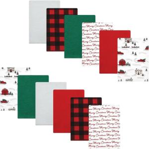 image:imageLuvable Friends Hudson Baby Flannel Burp Cloths 12pk Jungle SafariHoliday Village