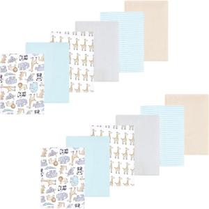 image:imageLuvable Friends Hudson Baby Flannel Burp Cloths 12pk Jungle SafariKangaroo Pastel