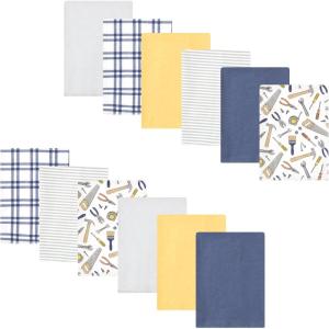 image:imageLuvable Friends Hudson Baby Flannel Burp Cloths 12pk Jungle SafariLittle Builder