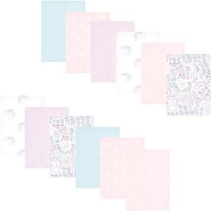 image:imageLuvable Friends Hudson Baby Flannel Burp Cloths 12pk Jungle SafariMagical Unicorn