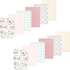image:imageLuvable Friends Hudson Baby Flannel Burp Cloths 12pk Jungle SafariPink Forest Friends