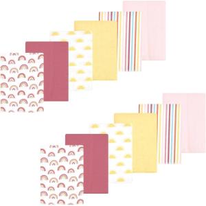 image:imageLuvable Friends Hudson Baby Flannel Burp Cloths 12pk Jungle SafariSunny Sky