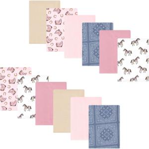 image:imageLuvable Friends Hudson Baby Flannel Burp Cloths 12pk Jungle SafariWestern Cowgirl