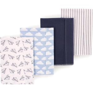 image:imageLuvable Friends Hudson Baby Flannel Burp Cloths 4pk Woodland ForestAviator Plane