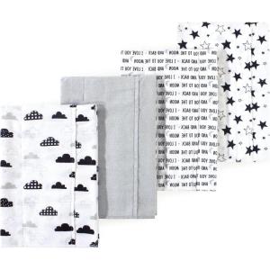 image:imageLuvable Friends Hudson Baby Flannel Burp Cloths 4pk Woodland ForestBlack Moon