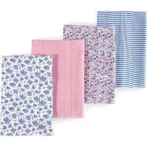 image:imageLuvable Friends Hudson Baby Flannel Burp Cloths 4pk Woodland ForestBlooming Classic Floral
