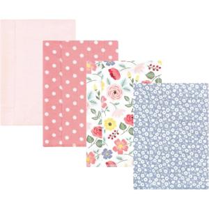 image:imageLuvable Friends Hudson Baby Flannel Burp Cloths 4pk Woodland ForestBlush Floral