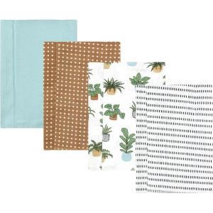 image:imageLuvable Friends Hudson Baby Flannel Burp Cloths 4pk Woodland ForestBotanical Plants