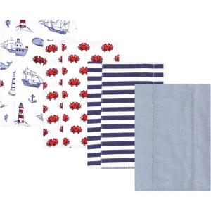 image:imageLuvable Friends Hudson Baby Flannel Burp Cloths 4pk Woodland ForestCoastal Lighthouse