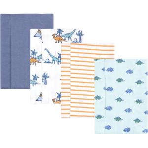 image:imageLuvable Friends Hudson Baby Flannel Burp Cloths 4pk Woodland ForestDino Garden