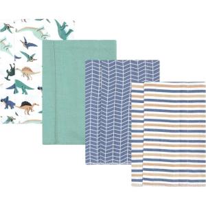image:imageLuvable Friends Hudson Baby Flannel Burp Cloths 4pk Woodland ForestDino Pals