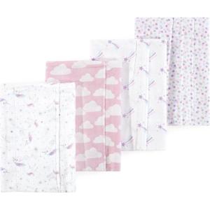 image:imageLuvable Friends Hudson Baby Flannel Burp Cloths 4pk Woodland ForestDreamy Unicorn