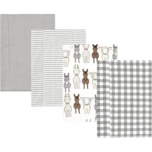 image:imageLuvable Friends Hudson Baby Flannel Burp Cloths 4pk Woodland ForestFarm Friends Pastel