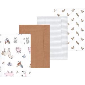 image:imageLuvable Friends Hudson Baby Flannel Burp Cloths 4pk Woodland ForestFarm Pals