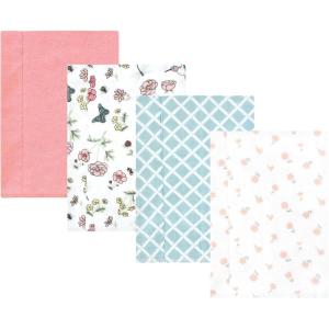 image:imageLuvable Friends Hudson Baby Flannel Burp Cloths 4pk Woodland ForestGarden Bird