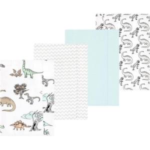 image:imageLuvable Friends Hudson Baby Flannel Burp Cloths 4pk Woodland ForestGray Dinosaur Journey