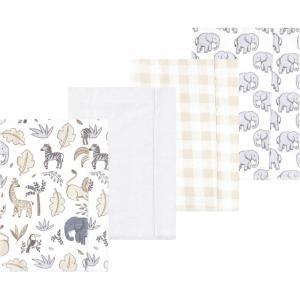 image:imageLuvable Friends Hudson Baby Flannel Burp Cloths 4pk Woodland ForestGray Neutral Safari