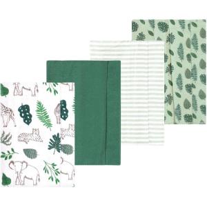 image:imageLuvable Friends Hudson Baby Flannel Burp Cloths 4pk Woodland ForestJungle Green