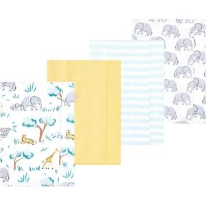 image:imageLuvable Friends Hudson Baby Flannel Burp Cloths 4pk Woodland ForestJungle Safari