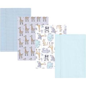 image:imageLuvable Friends Hudson Baby Flannel Burp Cloths 4pk Woodland ForestKangaroo Pastel