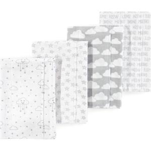 image:imageLuvable Friends Hudson Baby Flannel Burp Cloths 4pk Woodland ForestMisty Gray Cloud