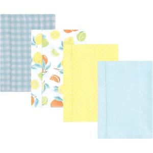 image:imageLuvable Friends Hudson Baby Flannel Burp Cloths 4pk Woodland ForestPastel Citrus