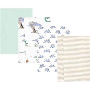 image:imageLuvable Friends Hudson Baby Flannel Burp Cloths 4pk Woodland ForestPastel Dino
