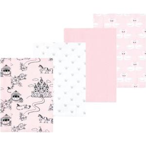 image:imageLuvable Friends Hudson Baby Flannel Burp Cloths 4pk Woodland ForestPink Princess