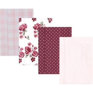 image:imageLuvable Friends Hudson Baby Flannel Burp Cloths 4pk Woodland ForestRose Garden