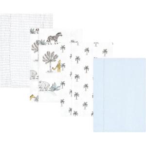 image:imageLuvable Friends Hudson Baby Flannel Burp Cloths 4pk Woodland ForestSafari Friends
