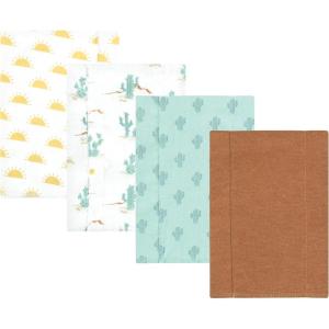 image:imageLuvable Friends Hudson Baby Flannel Burp Cloths 4pk Woodland ForestSun and Cactus