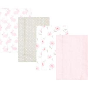 image:imageLuvable Friends Hudson Baby Flannel Burp Cloths 4pk Woodland ForestSweet Honeycomb Pink
