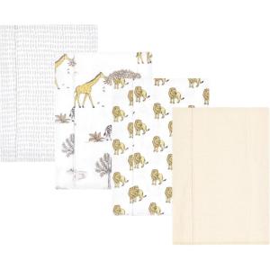image:imageLuvable Friends Hudson Baby Flannel Burp Cloths 4pk Woodland ForestWild Safari World