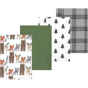 image:imageLuvable Friends Hudson Baby Flannel Burp Cloths 4pk Woodland ForestWoodland Bloom