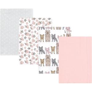image:imageLuvable Friends Hudson Baby Flannel Burp Cloths 4pk Woodland ForestWoodland Bloom Pink