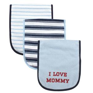 image:imageLuvable Friends Unisex Baby Cotton Burp Cloths with Fiber Filling Blue Boy Mommy One SizeBlue
