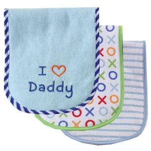 image:imageLuvable Friends Unisex Baby Cotton Burp Cloths with Fiber Filling Blue Boy Mommy One SizeBlue Dad