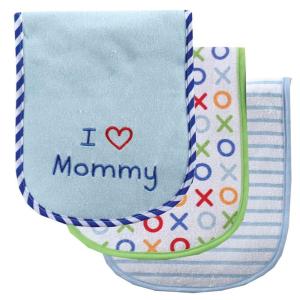 image:imageLuvable Friends Unisex Baby Cotton Burp Cloths with Fiber Filling Blue Boy Mommy One SizeBlue Mom